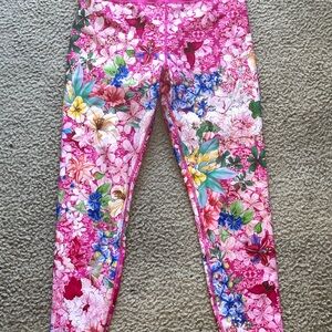 Johnny Was Pink Floral Leggings